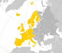 Western Europe as defined by the National Geographic Society. Western Europe map.svg