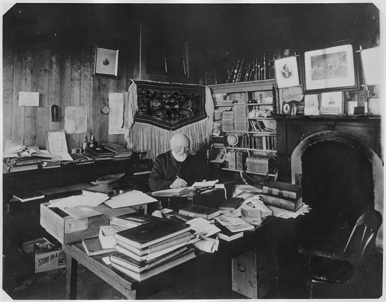 File:William Duncan at his desk in his cottage. - NARA - 298010.jpg