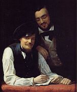 Zelfportret van Winterhalter met zijn broer in 1840