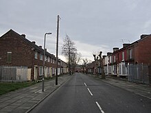 Wynnstay Street in 2013, showing the 1950s houses to the left Wynnstay Street, Liverpool (2).JPG