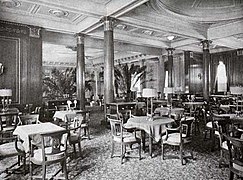 À La Carte Restaurant aboard Majestic, photographed in 1922