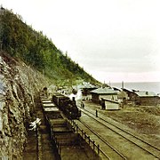 Parna lokomotiva na progi okoli Bajkala