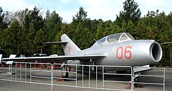 Cvičný MiG-15UTI, stejný typ jako stroj, na kterém letěli oba piloti