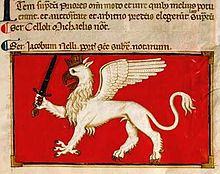 Perugia griffin, in a medieval Latin document