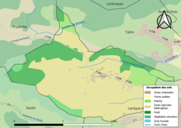 Mapa de colores que muestra el uso de la tierra.