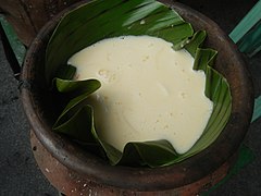 Galapóng dat wordt gebakken tot bibingka in de Filipijnen