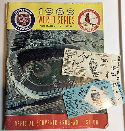 Program and tickets from Game 4 and 5, both played at Tiger Stadium