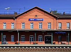 Train station in Návsí, Czech Republic.