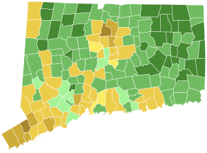 2016 Connecticut Democratic Presidential Primary by town.svg