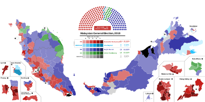 2018 Malaysia House of Representatives Election Results, Constituencies.svg