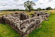 Remains of Birdoswald Roman Fort in Hadrian's Wall in the United Kingdom.