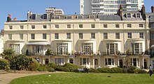 51-56 Regency Square with Sussex Heights behind 51-56 Regency Square, Brighton (IoE Code 481135).jpg