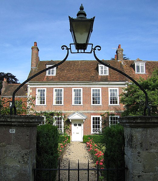 Middle-class house in Salisbury cathedral close, England, with minimal classical detail.