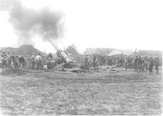 Firing near Beaumetz-lès-Loges, cutting wire for the Australian advance Second Battle of Bullecourt
