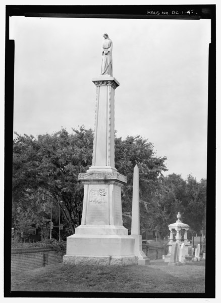 File:ARSENAL EXPLOSION MONUMENT NEAR WEST WALL OF CEMETERY. VIEW TO NORTHWEST. - Congressional Cemetery, 1801 E Street, Southeast, Washington, District of Columbia, DC HALS DC-1-35.tif