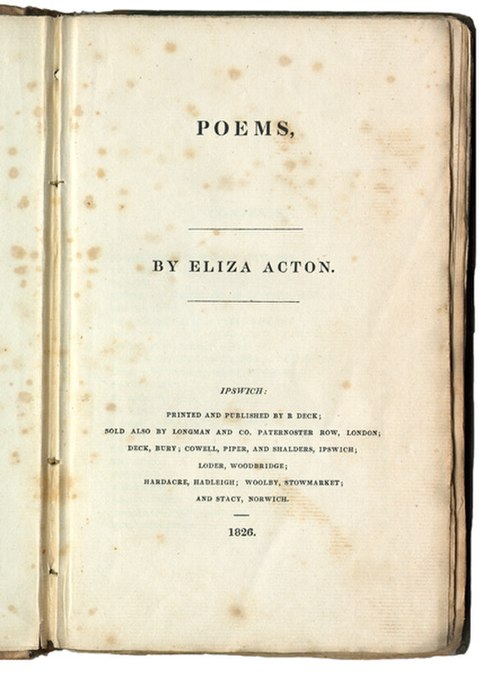 Title page of Poems by Eliza Acton