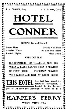 Steam heat, electric light, and fishing guides and bait at short notice. 1903. Advertisement for Hotel Conner.jpg