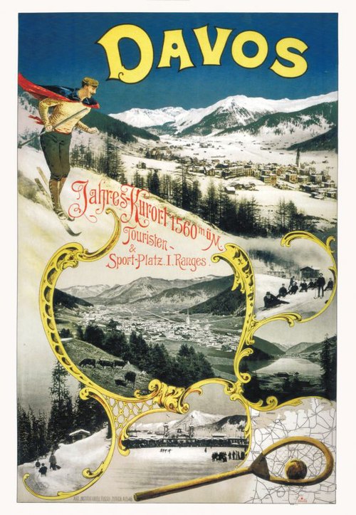 1901 Davos travel poster