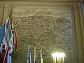 Affresco sulla Corsa del Palio "alla lunga" del 1677 e bandiere, Palazzo Civico, Asti.jpg