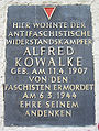 Alfred Kowalke memorial, Boxhagener Strasse 51