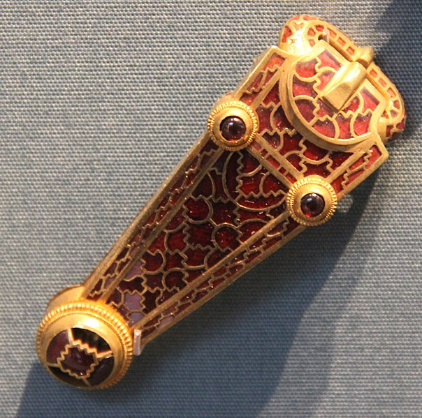 File:Anglo-Saxon Sword Belt End Ornament from Sutton Hoo Burial, 625-630 AD.jpg