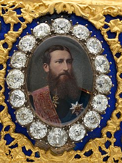 portret van Leopold II op de snuifdoos.