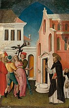 Antonio Vivarini, Petrus Martyr treibt einer Frau den Teufel aus, 1440-50, Chicago, Art Institute (S. 81 · Besessenheit und Exorzismus)