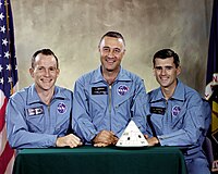 The memorialized crew (l to r: White, Grissom, Chaffee) Apollo 1 Prime Crew - GPN-2000-001159.jpg