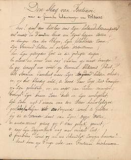 Excerpt from the manuscript Poetic Works, 1807-1815. The work contains many political poems. Written by Jan Frans Willems. Archive-ugent-be-B2AA088E-7257-11E1-8B11-B6713B7C8C91 DS-7 (cropped).jpg