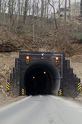 Armstrong Tunnel, circa 1900, in St. Albans on Shadyside Road Armstrong Tunnel.JPG