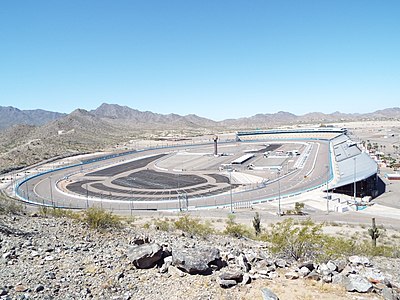 The Phoenix International Raceway as viewed from the summit of Monument Hill
