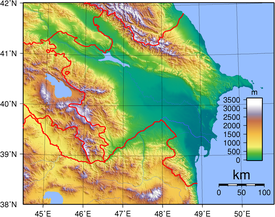 Imatge topogràfica de l'Azerbaidjan.