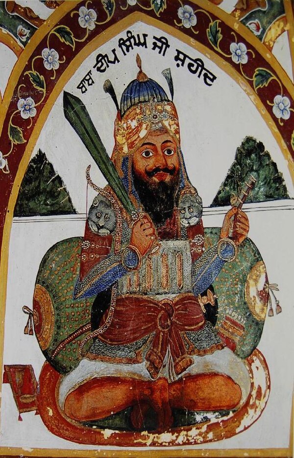 Image: Baba Deep Singh fresco from Gurdwara Baba Atal, Amritsar