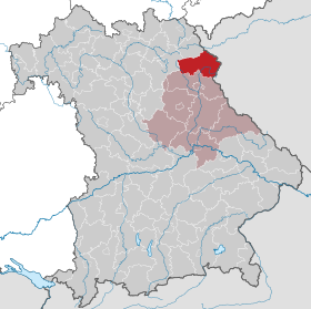 Locatie van het district Tirschenreuth