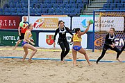 Deutsch: Beachhandball Europameisterschaften 2019 (Beach handball Euro); Tag 3: 4. Juli 2019 – Frauen, Hauptrunde Gruppe II, Deutschland-Spanien 1:2 (18:24, 24:14, 8:9) English: Beach handball Euro; Day 3: 4 July 2019 – Women Main Round Group II – Germany-Spain 1:2 (18:24, 24:14, 8:9)