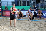 Deutsch: Beachhandball Europameisterschaften 2019 (Beach handball Euro); Tag 1: 2. Juli 2019 – Männer, Vorrunde Gruppe D, Polen-Schweden 2:1 (18:10, 15:9; 8:6) English: Beach handball Euro; Day 1: 2 July 2019 – Men Preliminary Round Group D – Poland-Sweden 2:1 (18:10, 15:9; 8:6)