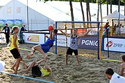 Deutsch: Beachhandball Europameisterschaften 2019 (Beach handball Euro); Tag 4: 5. Juli 2019 – Männer, Viertelfinale, Ungarn-Deutschland 2:1 (23:16, 11:23, 9:6) English: Beach handball Euro; Day 4: 5 July 2019 – Quarter Final Men – Hungary-Germany 2:1 (23:16, 11:23, 9:6)