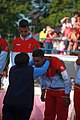 Deutsch: Beachhandball bei den Olympischen Jugendspielen 2018 in Buenos Aires; Tag 7, 13. Oktober 2018; Medaillenzeremonie Jungs - Gold: Spanien, Silber: Portugal, Bronze: Argentinien English: Beach handball at the 2018 Summer Youth Olympics in Buenos Aires at 13 October 2018 – Medal Ceremony Boys - Gold: Spain, Silver: Portugal, Bronze: Argentina Español: Handball de playa en los Juegos Olimpicos de la Juventud Buenos Aires 2018 en 13 de octubre de 2018 – Medalla Ceremonia para niños - Oro: España, Plata: Portugal, Bronce: Argentina