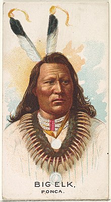 Big Elk, Ponca, от поредицата American Indian Chiefs (N2) за марки на цигари Allen & Ginter MET DP828003.jpg