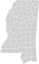 Blank map subdivisions 2019 Albers Mississippi