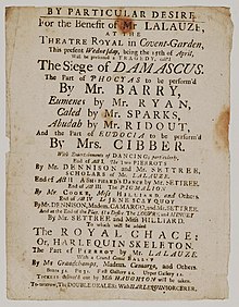 Bodleian Kütüphaneleri, Playbill of Covent Garden, 15 Nisan Çarşamba, Şam kuşatmasını duyuruyor & c..jpg