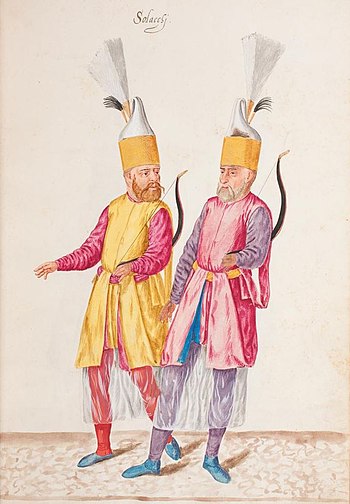 Solaks, the Janissary archer bodyguard of the Sultan by Lambert de Vos, c. 1575