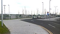 Broombridge trein en Luas station en depot (2019).jpg