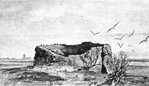 Drawing of the castle ruins from 1895