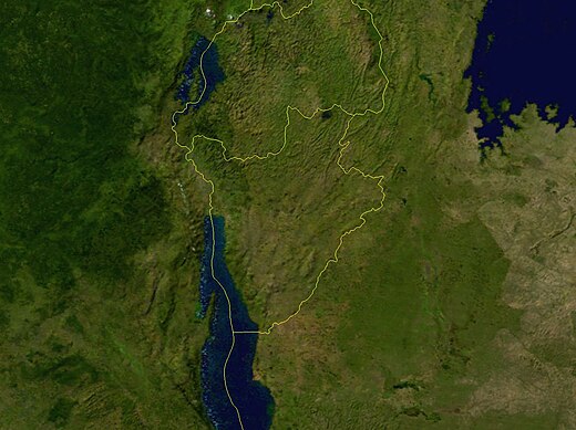 Satellietkaart van Burundi