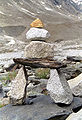 Cairn in the Lauteraargletscher valley, Bern canton, Switzerland.