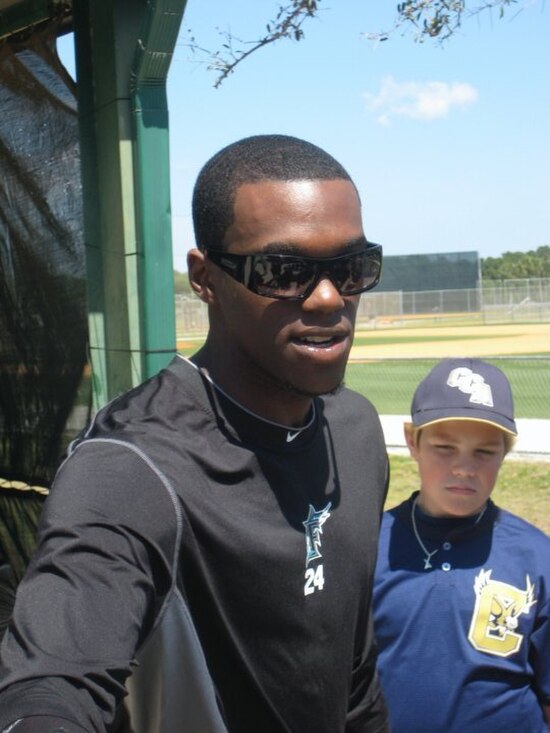 Maybin with the Florida Marlins in 2010 spring training