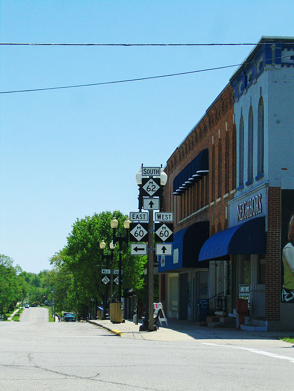 The intersection of M-60 and M-62 in Cassopolis