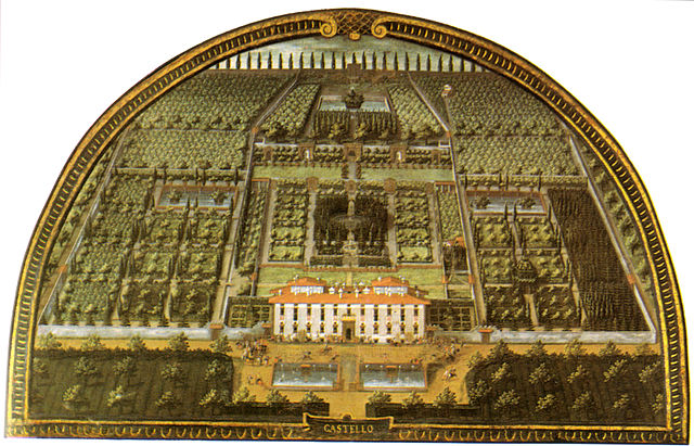 Lunette of Villa di Castello as it appeared in 1599, painted by Giusto Utens