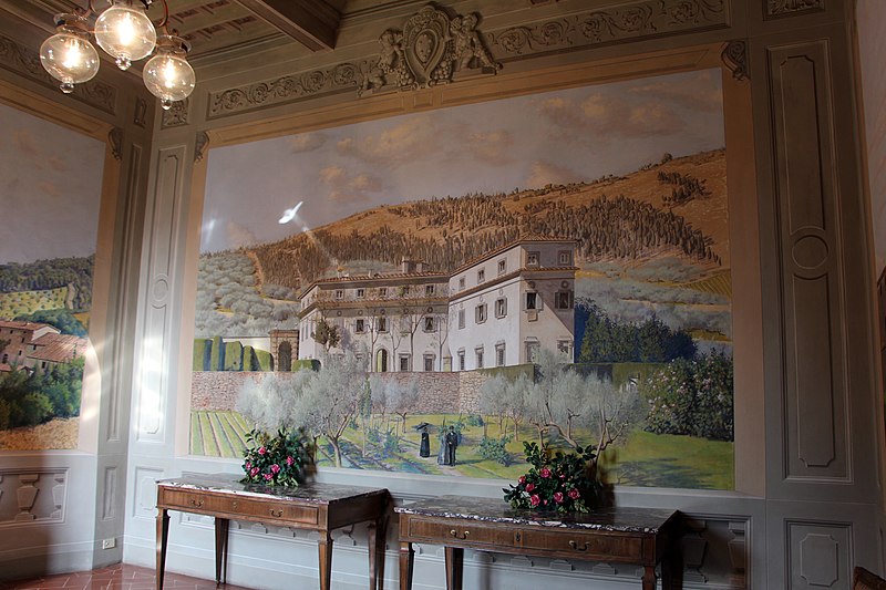 File:Cerreto, sala con veduta di ville di ruggero focardi, villa di s.lucia (parto).JPG